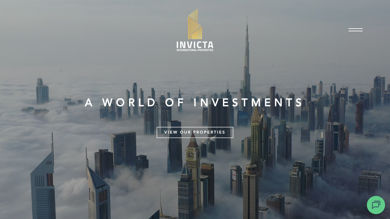 A screenshot of the Invicta Property website, a resource for property investors in Dubai.